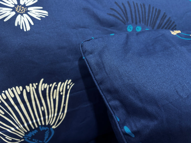 Ink Bloom Custom Bed Sheet Set in Blue