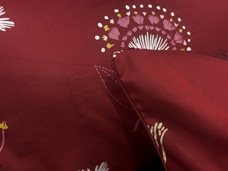 Ink Bloom Custom Bed Sheet Set in Red