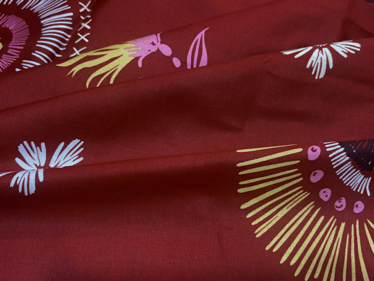 Ink Bloom Custom Bed Sheet Set in Red