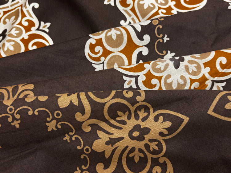 Darbaar Motifs Custom Bed Sheet Set in Brown