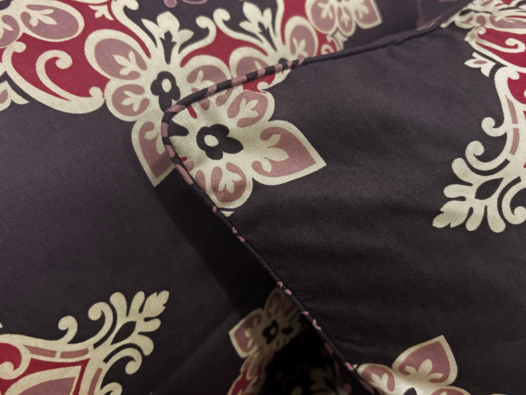 Darbaar Motifs Custom Bed Sheet Set in Burgundy
