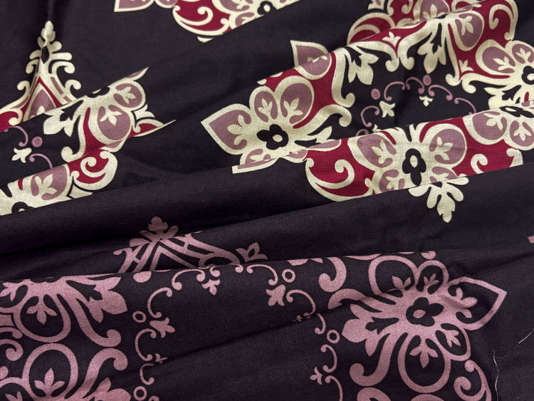 Darbaar Motifs Custom Bed Sheet Set in Burgundy