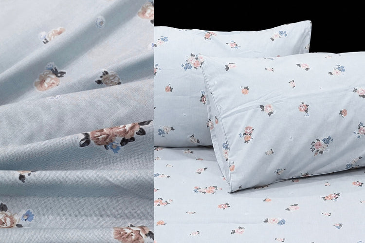 Lunara Collection Custom Bed Sheet Set in Shades of Blue