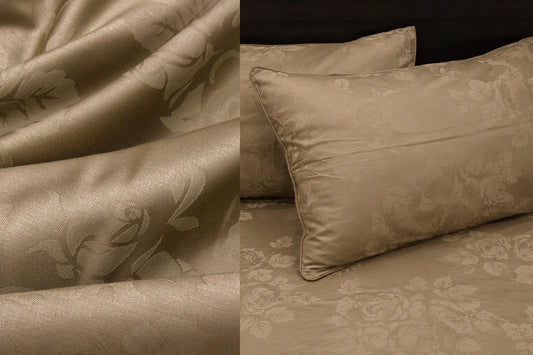 300TC Timeless Rose Custom Bed Sheet Set - Beige