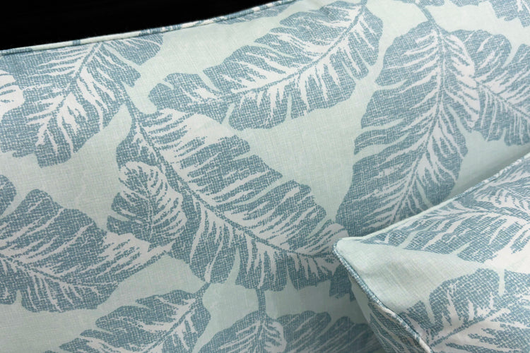 Tropics Canopy Custom Bed Sheet Set in Shades of Blue