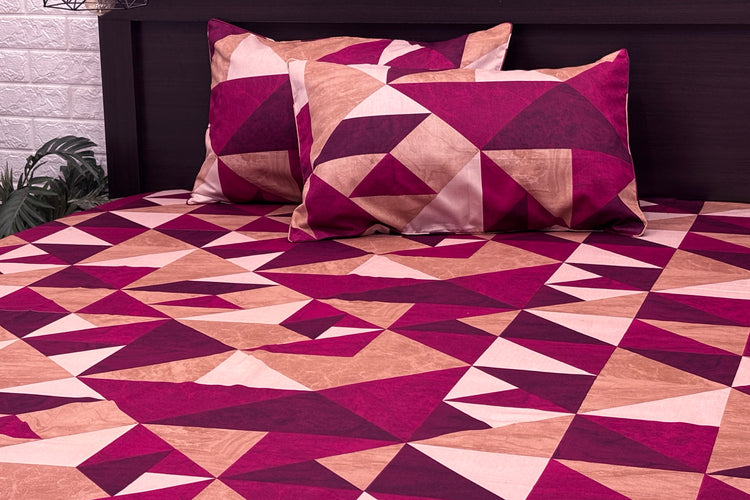 Mauve Maze Custom Bed Sheet Set in Pink