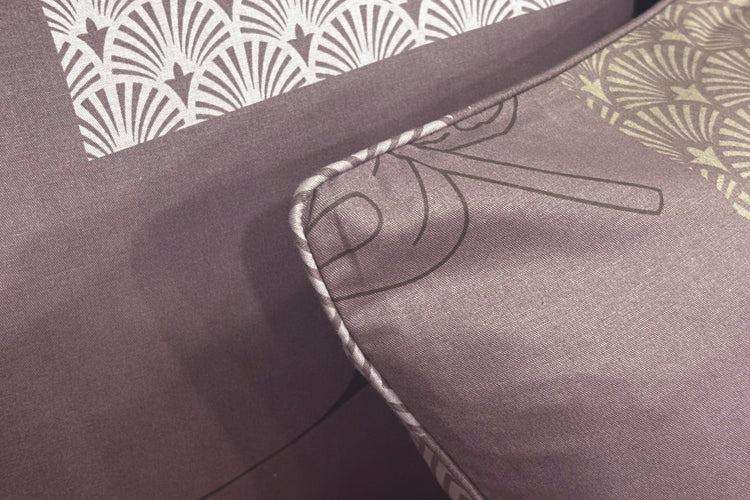 Metro Mauve Blocks Custom Bed Sheet Set in Shades of Purple