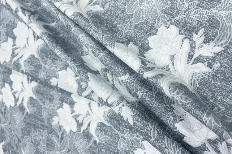 Ashwood Floral Custom Bed Sheet Set in Shades of Grey