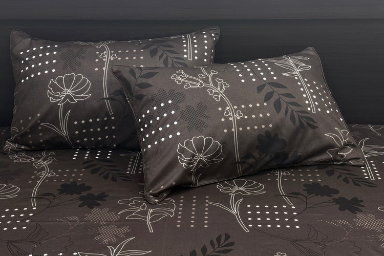 Midnight Garden Custom Bed Sheet Set in Shades of Brown
