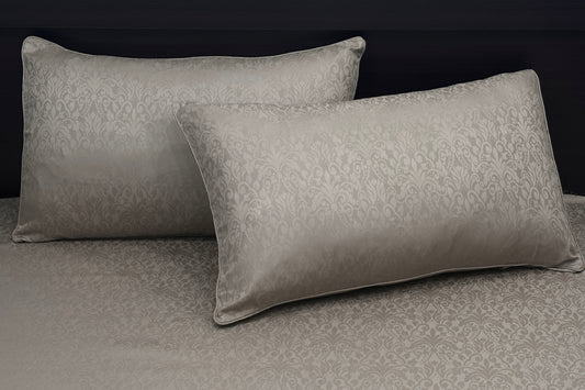 300TC Sateen Self Weave Royale Damask Custom Bed Sheet Set - Grey