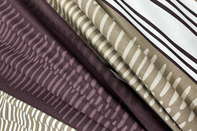 Urban Lines Custom Bed Sheet Set in Shades of Brown and Purple