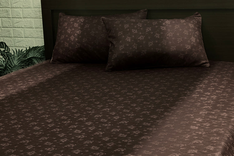 Fading Night Ombre Custom Bed Sheet Set in Shades of Chocolate Brown