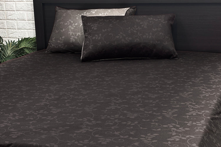 Dusk Garden Ombre Custom Bed Sheet Set in Shades of Grey