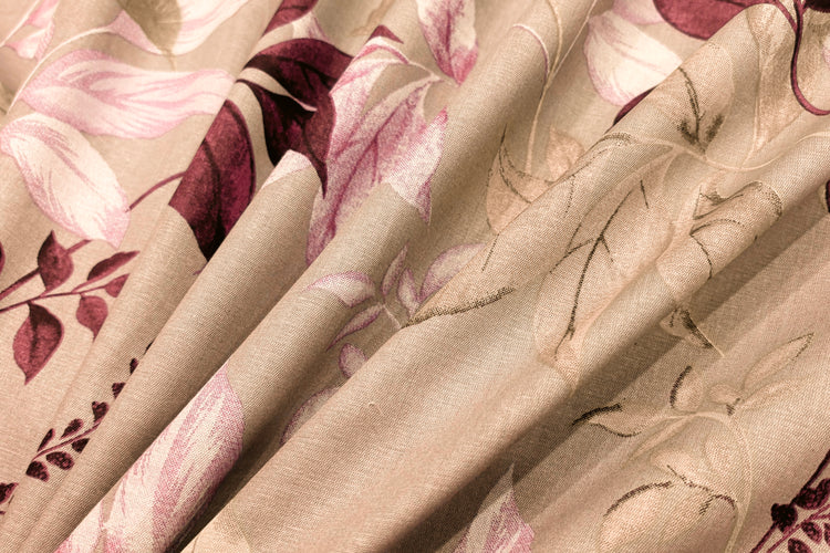 Maison Flora Custom Bed Sheet Set in Shades of Beige and Red