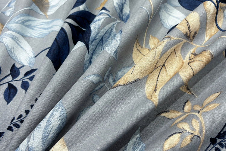 Maison Flora Custom Bed Sheet Set in Shades of Blue and Grey