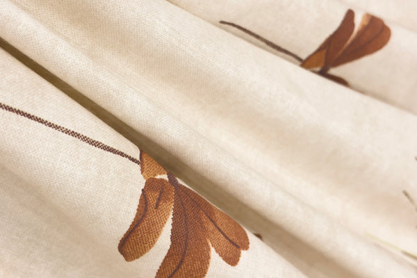 white with brown floral printed cotton bedsheet 