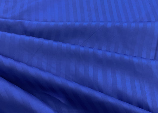 300TC Sateen Self Stripes Weave Custom Bed Sheet Set - Royal Blue